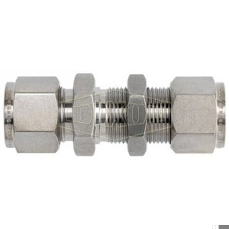 Dixon The Right Connection Instrumentation Bulkhead Union, 1/4 in Nominal, Tube End Style, 316 SS, Domesti 4-DBHU-4
